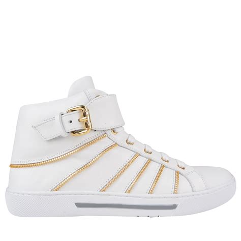 versace collection trainers white|versace zipped high top sneakers.